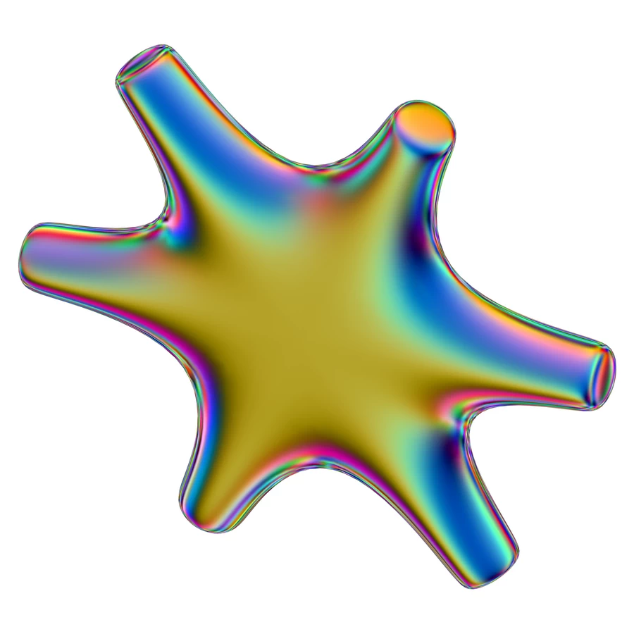 潮流酸性全息金属镭射机能彩虹3D立体几何图形png免抠图片素材【016】